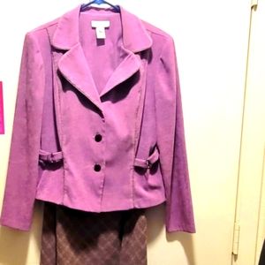 Purple Miss Dorby Skirt Suit, L